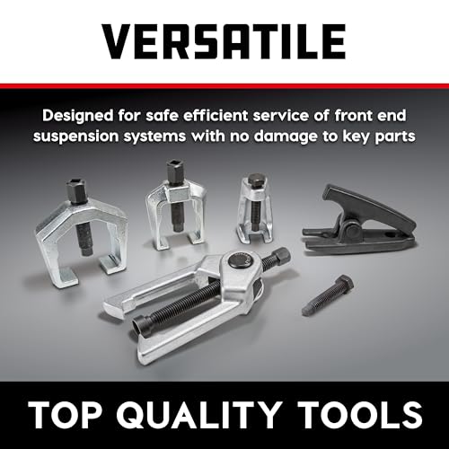 Powerbuilt Front End Vehicle Service Kit, Tie Rod End Puller, Car and Truck Ball Joint Remover, Pitman Arm puller 6 Piece 648626, Black - size: 6 Piece