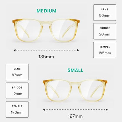 Stoggles Square Z87.1 Certified Polycarbonate Safety Glasses, Anti-Fog | Stylish, Protective, Blue-Light + UV Blocking, Top/Side Shields, Rx Ready, Unisex, Light, Scratch & Impact Resistant - color: Pineapple, size: Medium