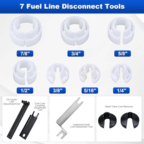 8MILELAKE 45pcs Master Quick Disconnect Tool Set, Fuel Line Disconnect Tool Set for Automotive A/C Fuel & Transmission Systems, Fuel Line Removal and Separator Tool Fit for Various Automotives