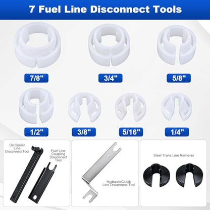 8MILELAKE 45pcs Master Quick Disconnect Tool Set, Fuel Line Disconnect Tool Set for Automotive A/C Fuel & Transmission Systems, Fuel Line Removal and Separator Tool Fit for Various Automotives
