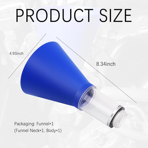 Threaded Locking Engine Oil Funnel for Oil Change,Hands-Less & No Spill Car Oils Change Funnel Compatible with Lexus Toyota,Detachable & Large Capacity Funnels for Automotive Use