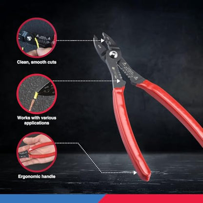 NEIKO 02037A Compact Wire Stripper | 4-in-1 Multi Purpose Electricians Pliers | Wire Crimper, Cutter and Gripper | 12-20 AWG Wire Service Tool | Crimps Insulated & Non-Insulated | Electrical Stripping - style: 4-in-1 Electrician's Pliers