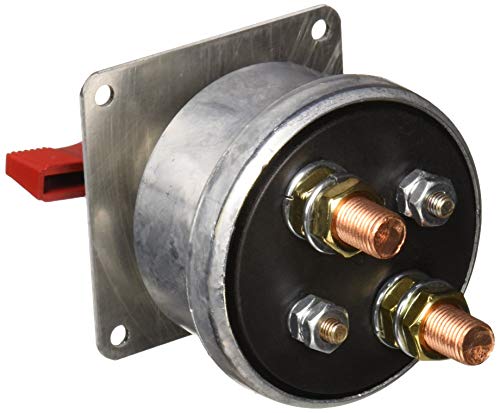QuickCar Racing Products 55-012 Red 2-1/2" High x 2-1/2" Wide Handle Battery Master Disconnect Switch with Alternator Post and Mounting Panel