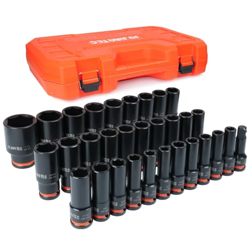31-Piece 1/2" Drive Deep Impact Socket Set - size: 1/2" 31pcs