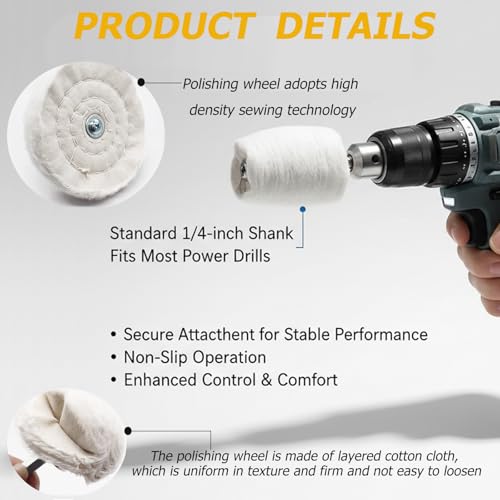 6PCS Buffing Wheel for Drill, Multi-Specification Aluminum Wheel Polishing Kit,Buffing Pads for Buffing & Polishing Metal, Wood, Ceramic, Stainless Steel, and Glass - size: 6pcs