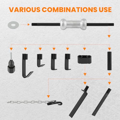 maXpeedingrods 13 Pcs Slide Hammer Dent Puller Set, Automotive Dent Remover, Heavy Duty Auto Body Truck Repair Tool Kit, 10LBS Slide Hammer Puller Set - size: 10LBS
