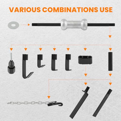 maXpeedingrods 13 Pcs Slide Hammer Dent Puller Set, Automotive Dent Remover, Heavy Duty Auto Body Truck Repair Tool Kit, 10LBS Slide Hammer Puller Set - size: 10LBS