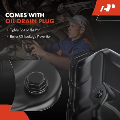A-Premium 2.0L 2.4L Engine Oil Pan Sump with Plug, Gasket & Bolts, Compatible with Jeep Compass Patriot 2007-2017 & Dodge Journey 2009-2020, Avenger 2008-2014, Caliber & Chrysler 200, Sebring - style: Complete Oil Pan Kit
