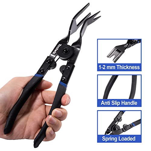 Toolwiz Panel Removal Tool Universal Auto Door Car Upholstery Trim Clip Removal Plier - Car Interior Clip Fastener Panel Pliers Automotive Prevents Damage to Trim Vehicle Dash Radio Audio Installer