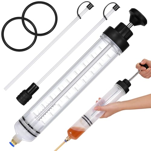 Gisafai 200cc Fluid Extractor Automotive Pump Manual Oil Extractor Pump Syringe for Gasoline Hand Cleaner for Power Steering, Hydraulic Fluid(Black) - color: Black, size: 200cc