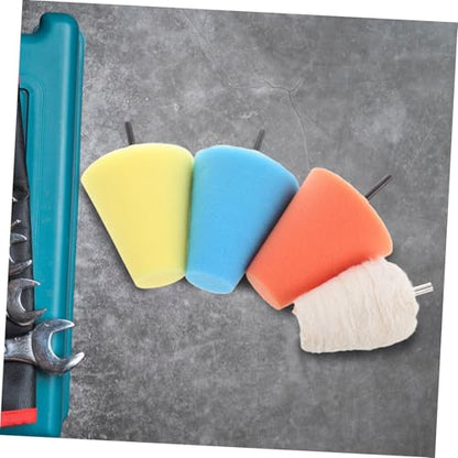 Alipis 4pcs Car Wheel Buffing Kit Durable Sponge Polishing Cone Set for Easy Wheel Hub Cleaning Waxing Compatible with All Car Models