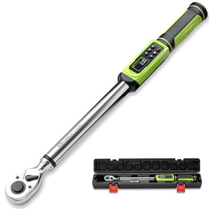 Digital Torque Wrench 1/2" Drive-2.2-147.5Ft.Lb for Car Motorcycle | Electronic Torque Wrench(3-200N.m),Vibration Buzzer LED Indicator,±2% Accuracy 5 Units for Bike Auto Truck Repair DIY - size: 1/2" 2.2-147.5Ft.Lb