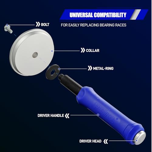 Bearing Race and Seal Driver Kit 13pc, Wheel Bearing Installer Tool | 12 driver sizes for 1-9/16" to 4-5/8" Bearings, Premium Aluminum Alloy, Anti-vibration Handle - size: 13Pcs 1-9/16" to 4-5/8"