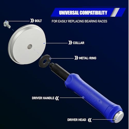 Bearing Race and Seal Driver Kit 13pc, Wheel Bearing Installer Tool | 12 driver sizes for 1-9/16" to 4-5/8" Bearings, Premium Aluminum Alloy, Anti-vibration Handle - size: 13Pcs 1-9/16" to 4-5/8"