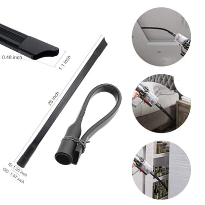 GIB 10Pcs Universal Vacuum Attachments for Shop Vac Accessories w/Adapters | 2 1/2" to 1 1/4" and 1 7/8" to 1" Vacuum Hose Adapters, Vacuum Brush Attachment Flexible Crevice Tool, Vacuum Extension Wand - size: 10 PCS