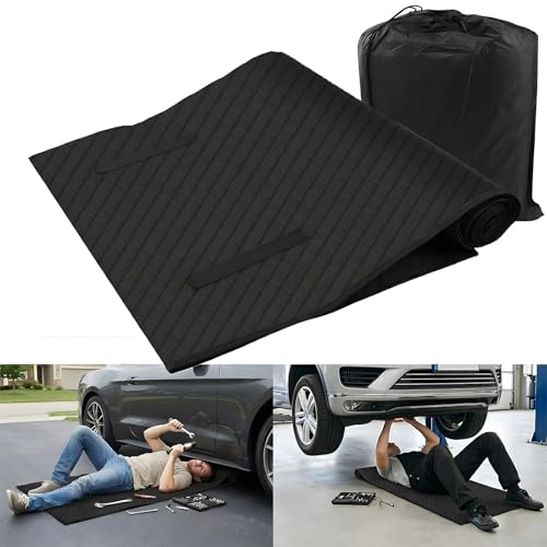 Rolling Creeper Mat for Car Repair, 60x28 Inch Portable Foldable Mechanic Mat, Under Vehicle Rolling Pad for Low Clearance, Durable PU, Anti-Slip, Easy to Clean for Garage, Auto Repair & Roadside