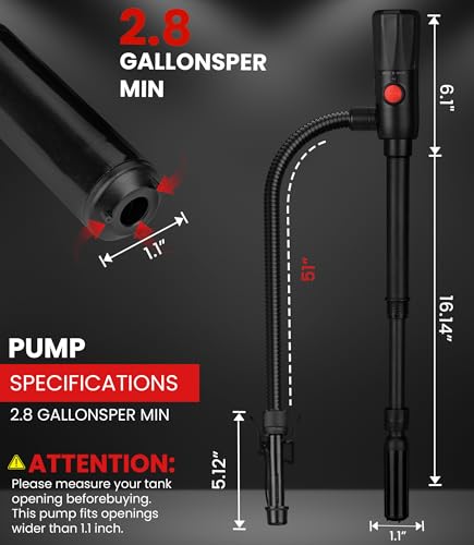 2.8GPM Battery Powered Portable Fuel Transfer Pump Auto stop Gas Pump For Gas Can with USB Charging Fuel Transfer Pump for Gasoline, Fuel, Gas, Diesel, Water - color: 2.8 GPM With Auto-Stop Nozzle