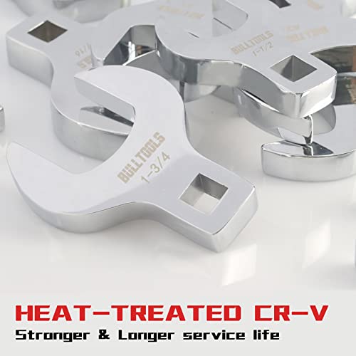 BULLTOOLS 1/2" Drive Jumbo Crowfoot Wrench Set,14-Piece SAE Crows Foot Wrench Set 1-1/16" to 2" Chrome Vanadium Steel Big Crowfoot Wrench - color: Sae 1-1/16" to 2"