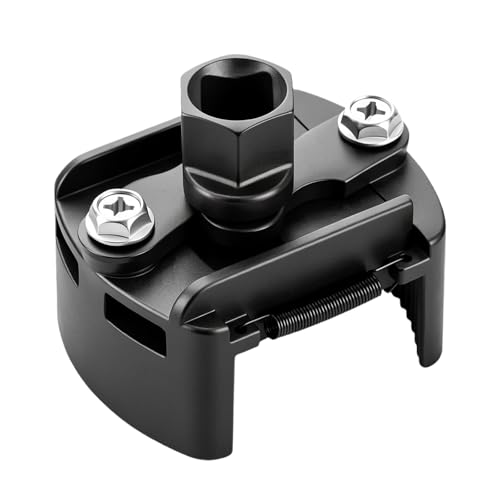 Universal Adjustable Oil Filter Wrench, 60-80mm Oil Filter Removal Tool, Heavy Duty Drop Forged Steel, Auto-Clamping Oil Filter Remover with 1/2-Inch Drive for Car Truck SUV UTV Oil Change Maintenance