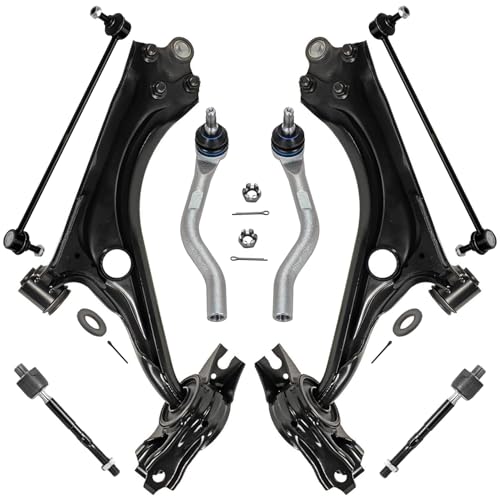 Detroit Axle - Front Control Arms Kit for 2016 2017 2018 2019 Honda Civic, 2 Lower Control Arms w/Ball Joints, 4 Inner & Outer Tie Rods, 2 Sway Bar Links Replacement - size: 8CS48214/8PC
