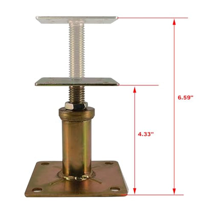 6 Pack House Floor Joist Support Jacks Adjustable 4 1/3"-7" for Leveling | Galvanized Steel, Small Mini Screw Jack Post Pole for Lifting, For Shed Stairs Porches Decks Crawl Spaces Leveling - size: 4.3-7 inch