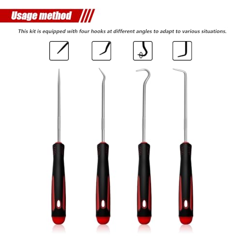 8PCS Precision Pick Set, Pick and Hook Set, Easy Removal Tool for Automotive Oil Seals, Universal Car Accessories Mini Precision Hooks Puller Remover for Car Auto Oil Seal/O-Ring Seal Gasket