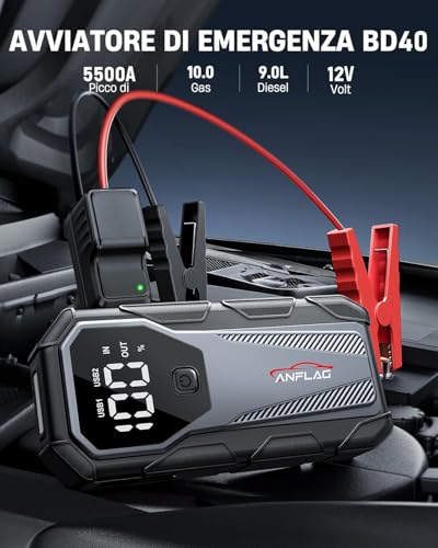 7000A Car Jump Starter 12V Battery Pack, 21800mAh Portable Jump Box for All Gas & 10L Diesel Engines, Smart Jumper Cables, Force Start, -20°C Cold Cranking, 200-Lumen SOS Light & Power Bank