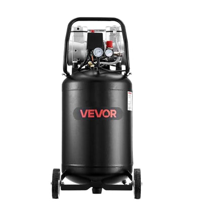 VEVOR 10-Gallon Air Compressor, 2HP 4.8 SCFM at 90PSI, Max 125PSI Pressure Oil-Free Air Compressor Tank, Portable on Wheels for Auto Repair, Tire Inflation, Spray Painting, Woodwork Nailing, 120V - size: 10-Gallon