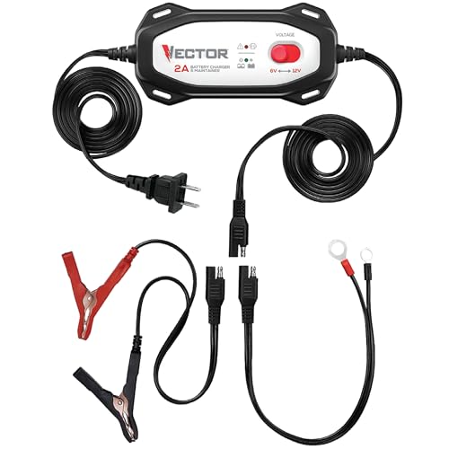 Vector VECBC2 2 Amp Battery Charger/Maintainer with 6V/12V Selector - size: 2 Amp