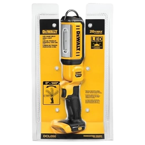 DEWALT 20V MAX LED Work Light, Rechargeable Flashlight, Pivoting Head, Bare Tool Only (DCL050)