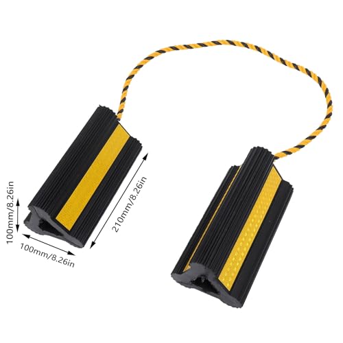Heavy Duty Rubber Wheel Chocks, 210x100x100mm, 1 Pair, for Travel Trailers, RVs, Cars, and Trucks
