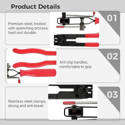 10Pcs CV Joint Boot Clamps Pliers Kit, CV Axle Boot Clamp Pliers Tool, Suitable For Most Cars