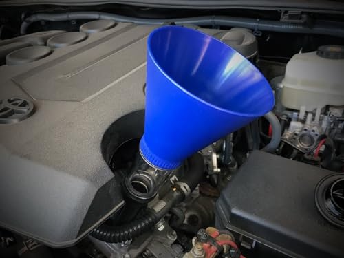 Automotive Oil Funnel + Oil Filter Drain Hose | Compatible with Toyota, Lexus, Scion Vehicles | No-Spill Tool Screws Directly into Filler Neck | Fast & Easy Oil Fill & Drain with No Mess