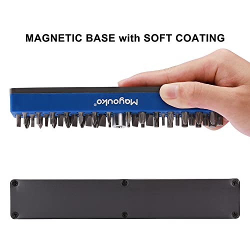 Mayouko 3PCS 1/4" Magnetic Hex Bit Holder Rack Organizer, 129 Holes, 1/4-Inch Drill Bit Holder, 3 Racks, Magnetic Bit Holder with Magnet Base for Screwdriver Bits - color: Red,blue,green