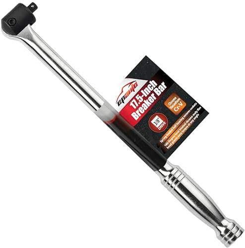 EPAuto 3/8 Inch Drive by 17.5" Length Breaker Bar, CR-V Steel - color: Black/Stainless Steel, size: 17.5'' Length - 3/8-Inch Drive