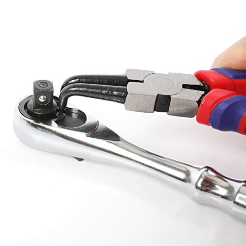 WORKPRO 4-Piece Snap Ring Pliers Set - Heavy Duty 7-inch Internal/External Circlip Pliers Kit (Tip Diameter 5/64'')-Straight/Bent Jaw - Cr-V Steel - For Ring Remover Retaining- Storage Pouch Included | 7-inch Internal/External Circlip Pliers Kit,Straight/