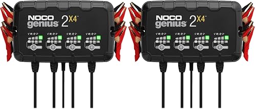 NOCO GENIUS2X4:8A 4-Bank Smart Battery Charger(2A/Bank) -6V/12VAutomatic Maintainer,Trickle Charger & Desulfator Overcharge Protection & Temperature Compensation–for Lead-Acid & Lithium(Pack of 2) - size: 8A (2A per Bank) - Pack of 2