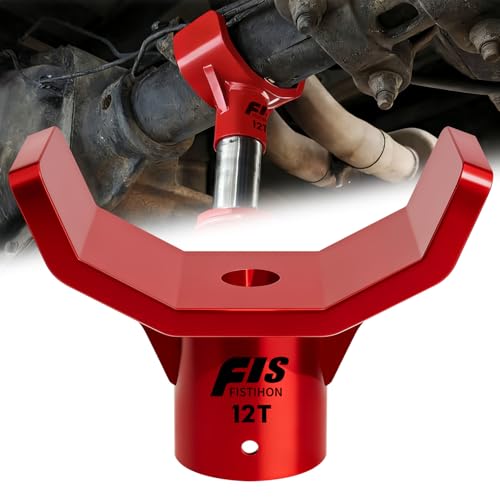 Bottle Jack Adapter, 12T Steel Saddle for 3"-4" Axle,Fits 1.65" Jack Saddle | Parallel Flat + Sloped Sides + Ribs, Stable. Fits 3"-4" Axles. Steel, Rust-Proof. For Rv, Truck, Trailer - color: red