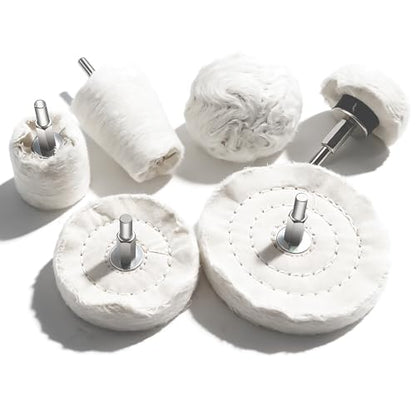 6PCS Buffing Wheel for Drill, Multi-Specification Aluminum Wheel Polishing Kit,Buffing Pads for Buffing & Polishing Metal, Wood, Ceramic, Stainless Steel, and Glass - size: 6pcs