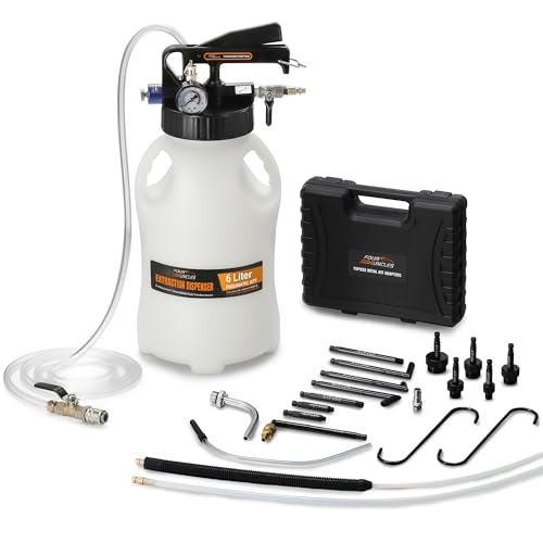 FOUR UNCLES 6L Pneumatic Transmission Fluid Pump with ATF Adapters | 6L High Capacity, Pneumatic Fluid Delivery, ATF Adapter Kit, Efficient Service, Professional Garage Tool - size: 6L