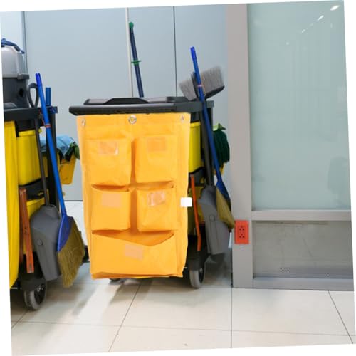 Replacement Janitorial Bags Rolling Cleaning Bag Strong Canvas Cleaning Cloth - color: Yellow