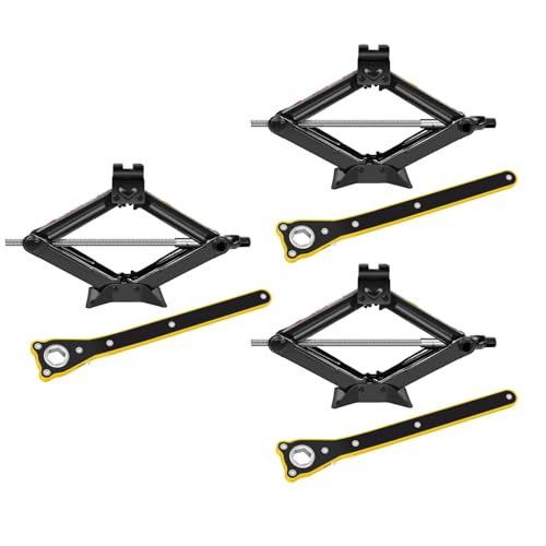 Banas 3-Pack Scissor Jack Car Jack 2 Ton, Automotive Jack Tool Kit with Ratchet Wrench Saving Strength Design, Universal Car Emergency Kit, Portable Tire Change Kit Car Tire Jack for Autos/SUV/MPV - size: 3-Pack Scissor Jack 2 Ton