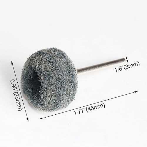 FPPO 100PCS Abrasive Buffing Polishing Wheel Set for Rotary Tool,Mini scouring pad Brush Polishing kit, Removal of Rust,Deburring on Metal Surface,with 3mm Mandrel - style: mix100pcs