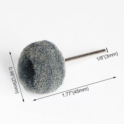 FPPO 100PCS Abrasive Buffing Polishing Wheel Set for Rotary Tool,Mini scouring pad Brush Polishing kit, Removal of Rust,Deburring on Metal Surface,with 3mm Mandrel - style: mix100pcs