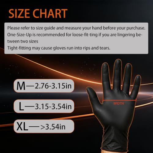 Gloves Disposable Latex Free, Nitrile Gloves 100 Pcs, Black Cleaning Gloves, Powder Free Food Prep Gloves, Large