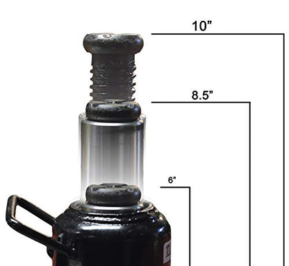 AME INTL 20-Ton Air/Hydraulic Bottle Jack, Low Profile, black (14461)