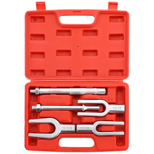 Pickle Fork Ball Joint Separator Set | 5PCS Pickle Fork Tool Set, Ball Joint Tie Rod Pitman Arm Removal Tool, Fork Type Separator Kit for Cars and Light Trucks - color: Red