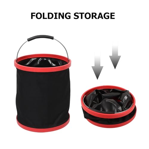 SOLUSTRE Foldable Collapsible Cleaning Bucket Handle for Car Washing Fishing and Camping Heavy-Duty Portable Water Container for Outdoor Use