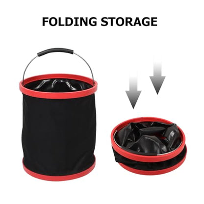SOLUSTRE Foldable Collapsible Cleaning Bucket Handle for Car Washing Fishing and Camping Heavy-Duty Portable Water Container for Outdoor Use