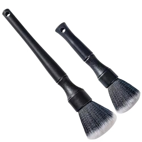 Ultra-Soft Car Detailing Brush Set, Scratch-Free Cleaning Brushes for Interior and Exterior, Air Vents, Dashboard, Wheels, Engine Bay, and Leather Surfaces - size: 2 PCS
